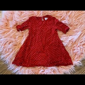 Girls soft and flowy red polka dot dress